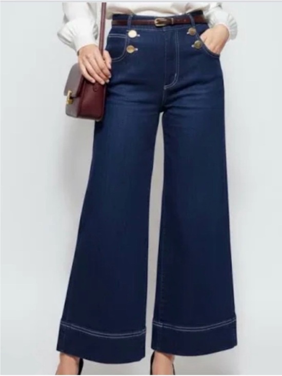 Anthropologie Denim - Anthropologie Maeve Sailor dark wide leg crops (29)